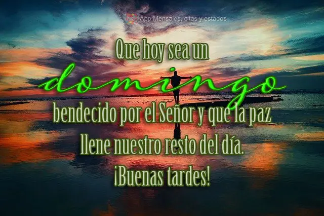 Que hoy sea un domingo bendecido por el Señor y que la paz llene nuestro resto del día. ¡Buenas tardes!