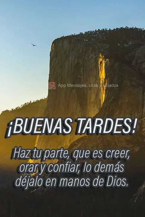 Faça a sua parte, que é crer, orar e confiar, o resto deixa nas mãos de Deus. 
 Boa tarde! 