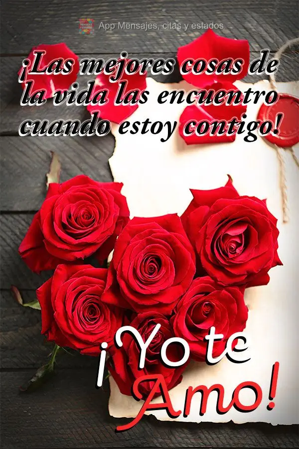 As melhores coisas da vida eu encontro quando estou contigo!  Eu te amo!