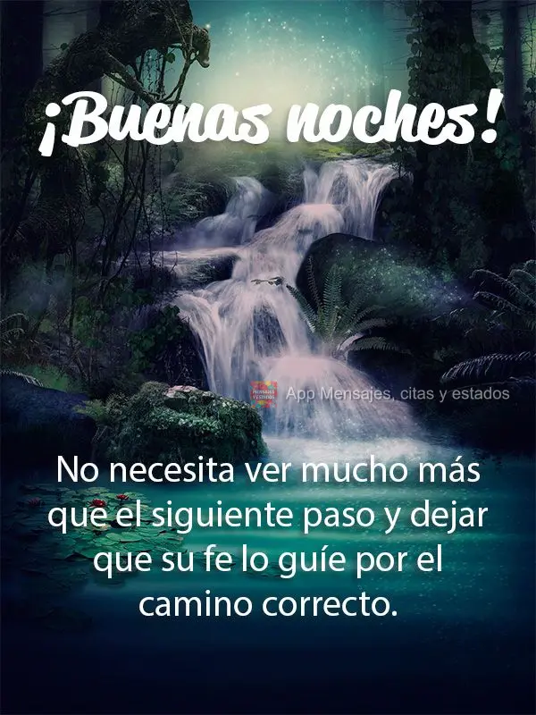 Você não precisa enxergar muito mais do que o próximo passo e deixar que a sua fé te leve ao caminho certo. Boa noite!