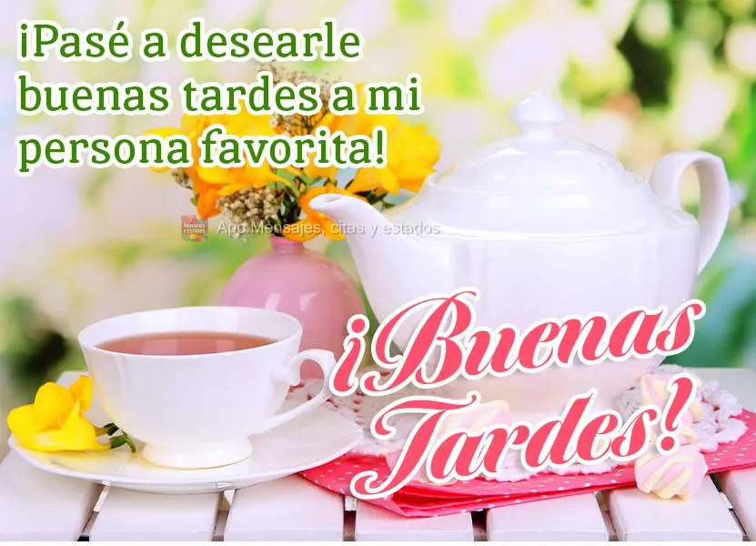 Passei aqui pra desejar uma boa tarde para a minha pessoa favorita! Boa tarde!