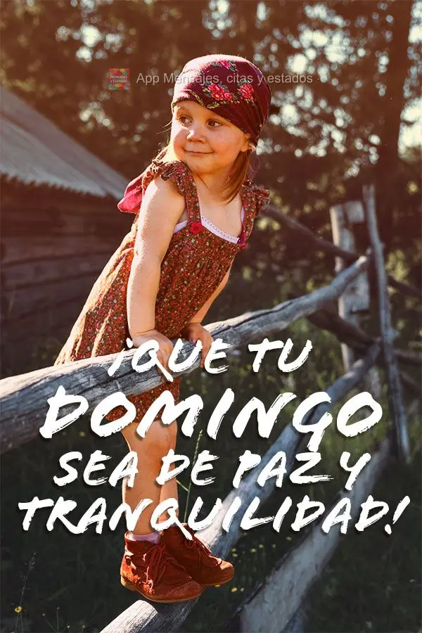 ¡Que tu domingo sea de paz y tranquilidad!