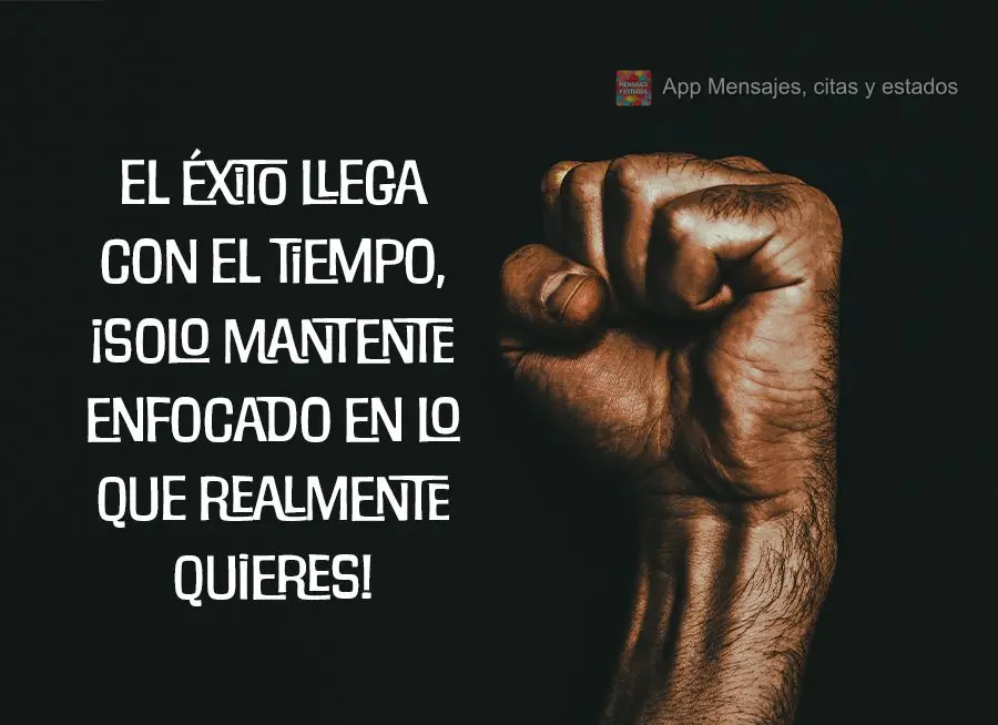 O sucesso vem com o tempo, é só manter o foco naquilo que você deseja de coração!