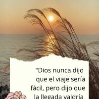 "Deus nunca disse que a jornada seria fácil, mas disse que a chegada valeria a pena." Max Lucado