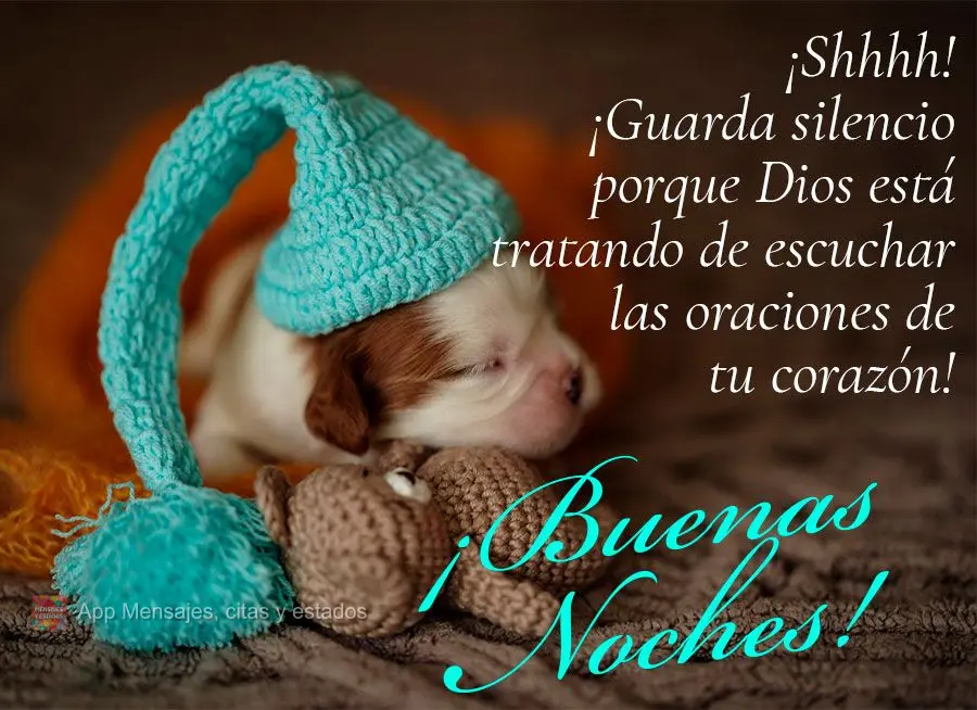 Shhhh! Faça silêncio porque Deus está tentando escutar as preces do seu coração! Boa noite!