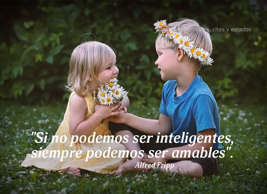 "Si no podemos ser inteligentes, siempre podemos ser amables". Alfred Fripp