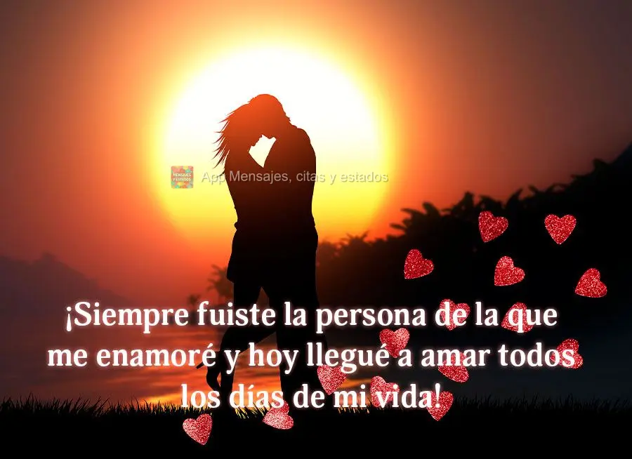 ¡Siempre fuiste la persona de la que me enamoré y hoy llegué a amar todos los días de mi vida!