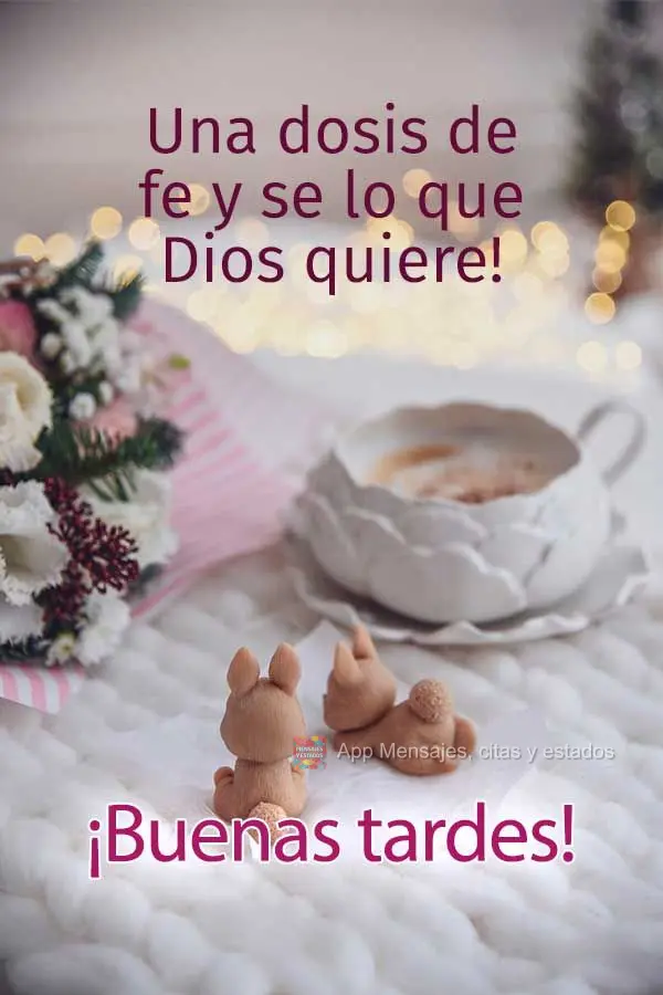 Uma dose de fé e seja o que Deus quiser! Boa tarde!