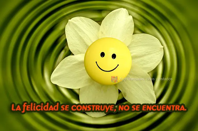 La felicidad se construye, no se encuentra.