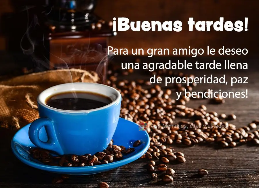Para un gran amigo le deseo una agradable tarde llena de prosperidad, paz y bendiciones! ¡Buenas tardes!
