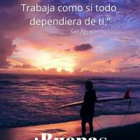 “Ore como se tudo dependesse de Deus. Trabalhe como se tudo dependesse de você.” Boa noite! Santo Agostinho