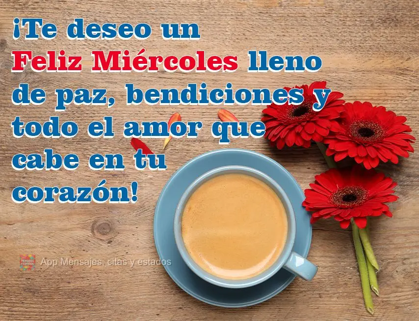 Desejo uma Feliz Quarta-feira com paz, bênçãos e todo amor que lhe couber ao coração!
