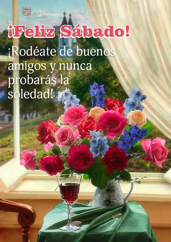 ¡Rodéate de buenos amigos y nunca probarás la soledad! ¡Feliz Sábado!