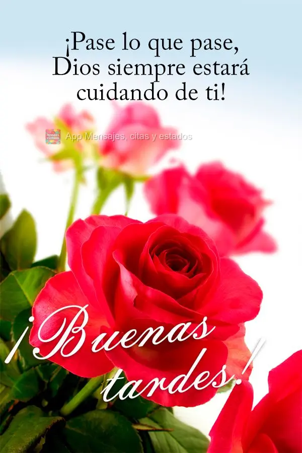 ¡Pase lo que pase, Dios siempre estará cuidando de ti! ¡Buenas tardes!