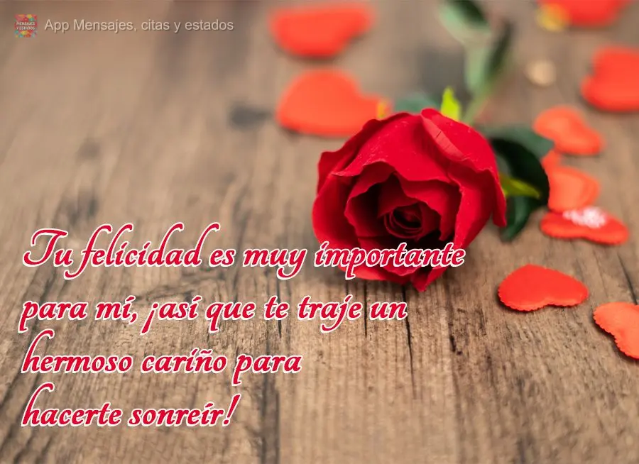 Tu felicidad es muy importante para mí, ¡así que te traje un hermoso cariño para hacerte sonreír!