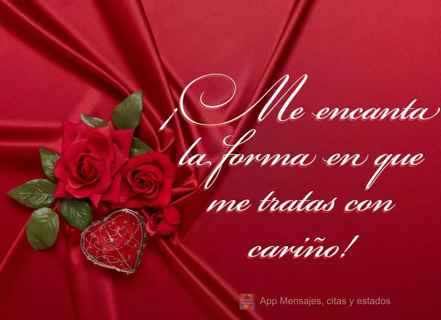 Eu adoro o jeito que você me trata com carinho!