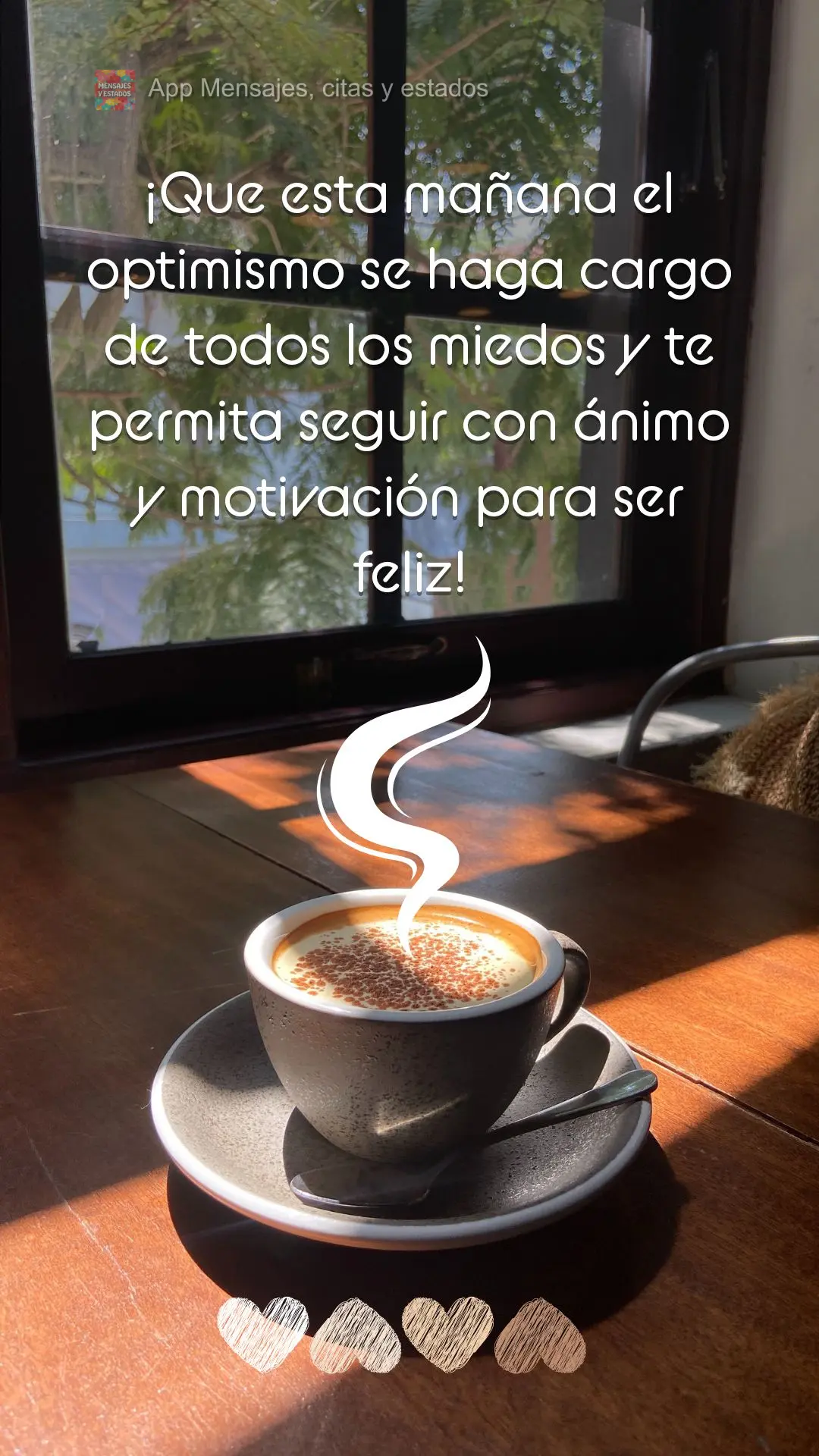 Que nesta manhã o otimismo tome conta de todos os medos e lhe permita continuar com coragem e motivado a ser feliz!