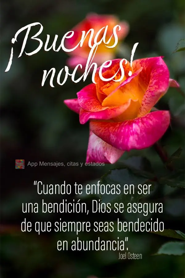 “Quando você se concentra em ser uma bênção, Deus garante que você sempre seja abençoado em abundância.”  Boa noite! Joel Osteen