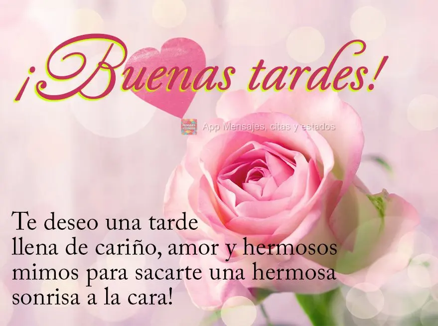 Desejo uma tarde cheia de carinho, afeto, amor e lindos mimos para trazer um lindo sorriso ao seu rosto!  Boa tarde!