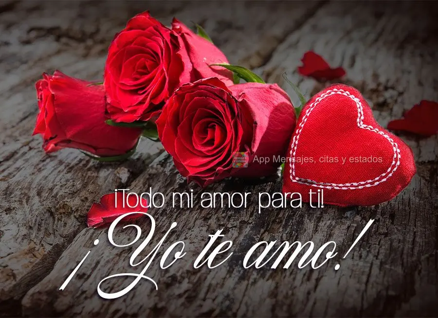 Para você todo o meu amor! Eu te amo!