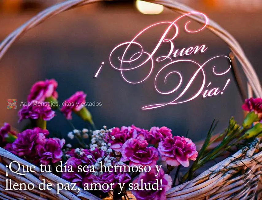 ¡Que tu día sea hermoso y lleno de paz, amor y salud! ¡Buen día!