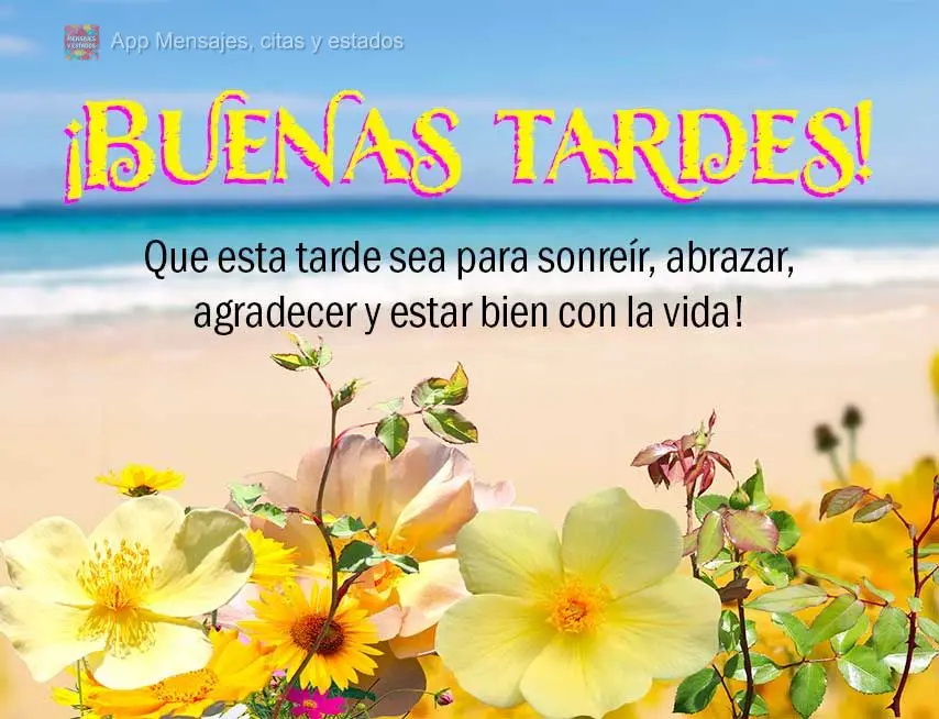 Que esta tarde seja para sorrir, abraçar, agradecer e estar de bem com a vida! Boa tarde! 