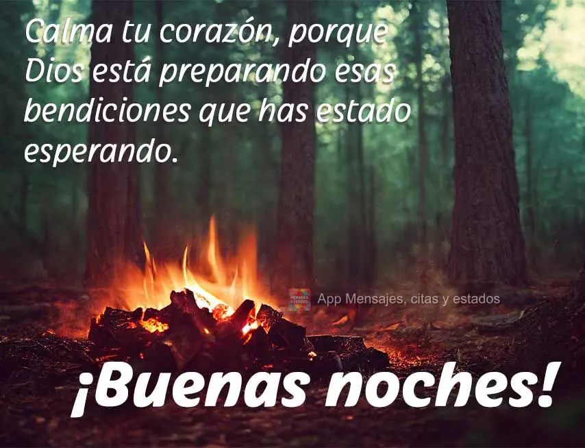 Acalma teu coração, porque Deus está preparando aquelas bênçãos que você tanto espera. Boa noite!