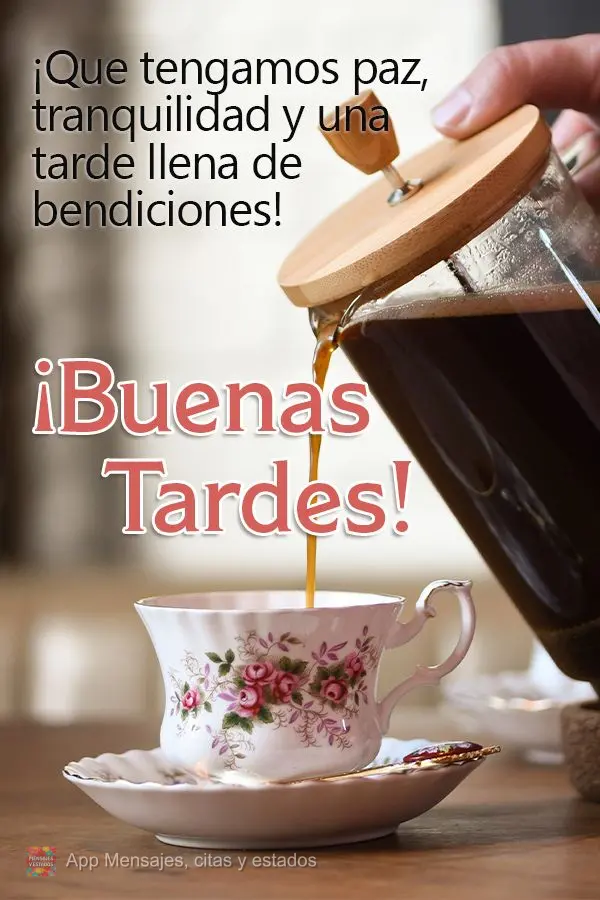 Que tenhamos paz, tranquilidade e uma tarde cheia de bênçãos! Boa tarde!