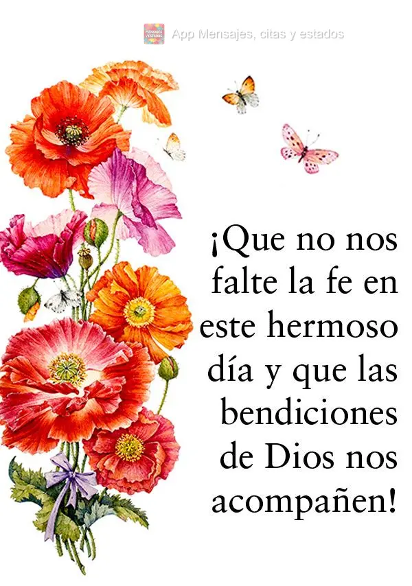 ¡Que no nos falte la fe en este hermoso día y que las bendiciones de Dios nos acompañen!
