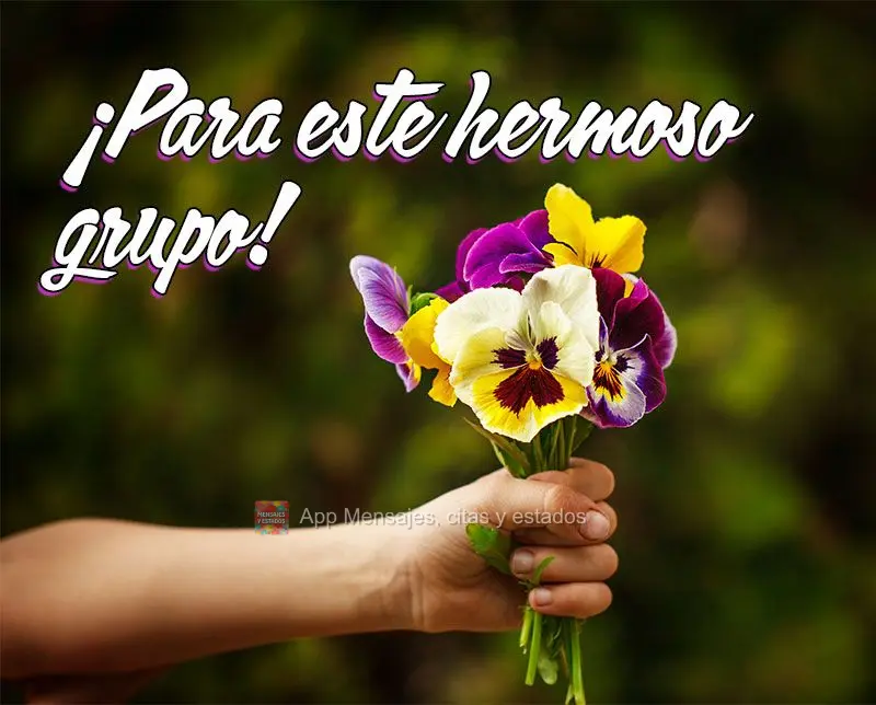 ¡Para este hermoso grupo!