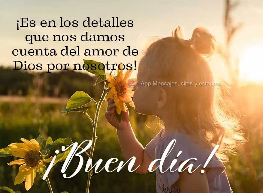 É nos detalhes que percebemos o amor de Deus por nós!  Bom dia!