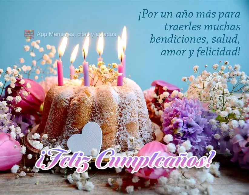 ¡Por un año más para traerles muchas bendiciones, salud, amor y felicidad! ¡Feliz cumpleaños!