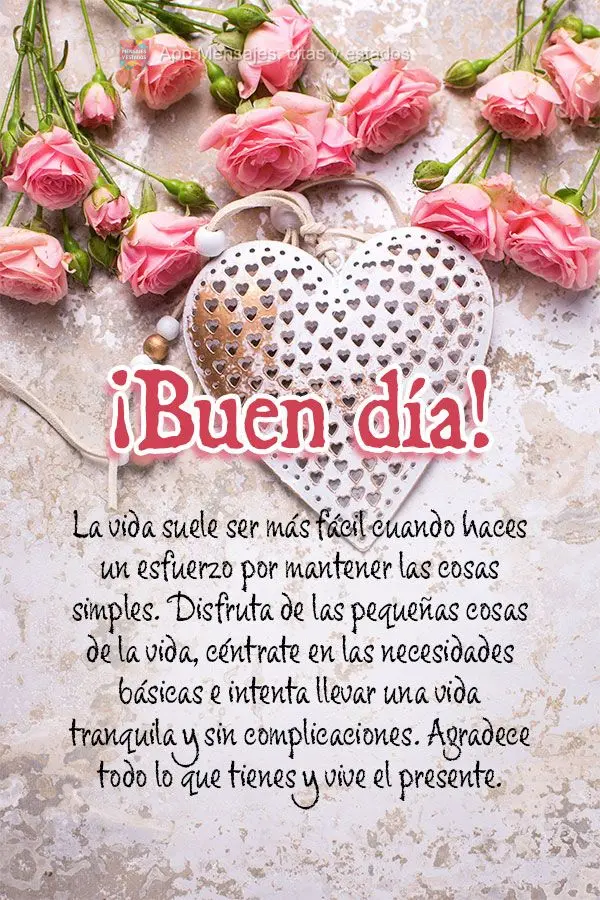 A vida é muitas vezes mais fácil quando você se esforça para manter as coisas simples. Desfrute das pequenas coisas da vida, concentre-se nas necessi...