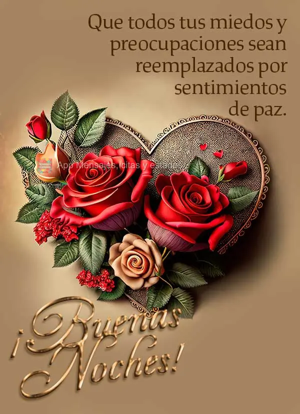 Que todos os seus medos e preocupações sejam substituídos por sentimentos de paz. Boa noite!