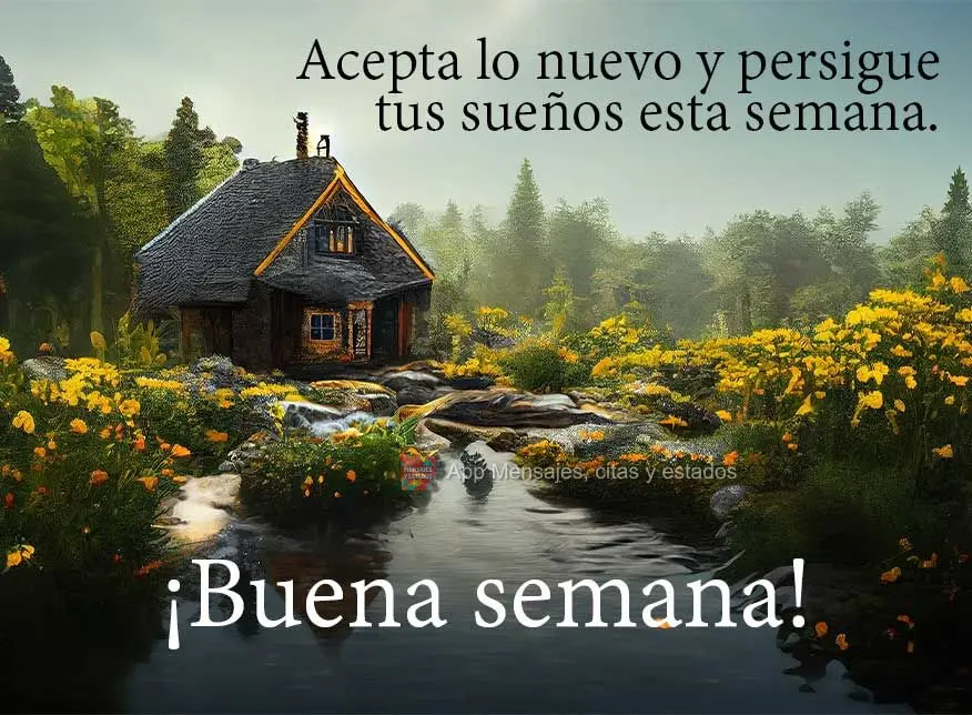 Acepta lo nuevo y persigue tus sueños esta semana. ¡Buena semana!