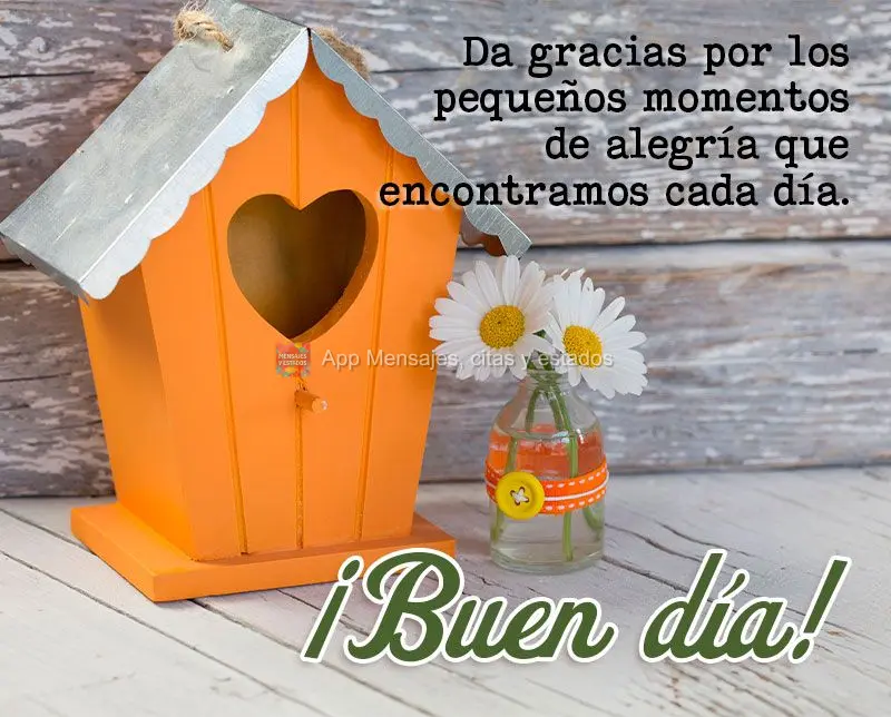 Dê graças pelos pequenos momentos de alegria que encontramos todos os dias.
 Bom dia!