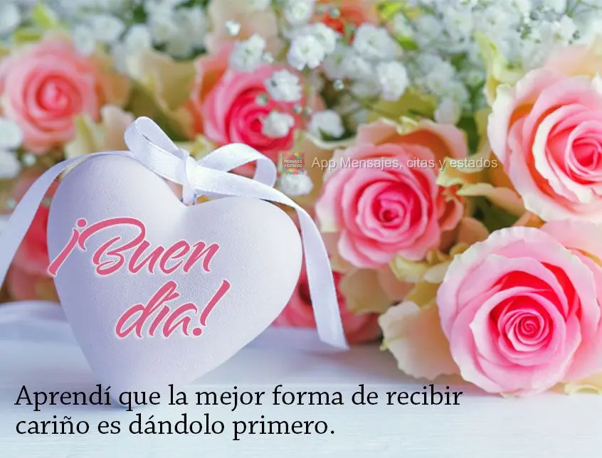 Aprendi que a melhor forma de receber carinho é dando-o primeiro. Bom dia!