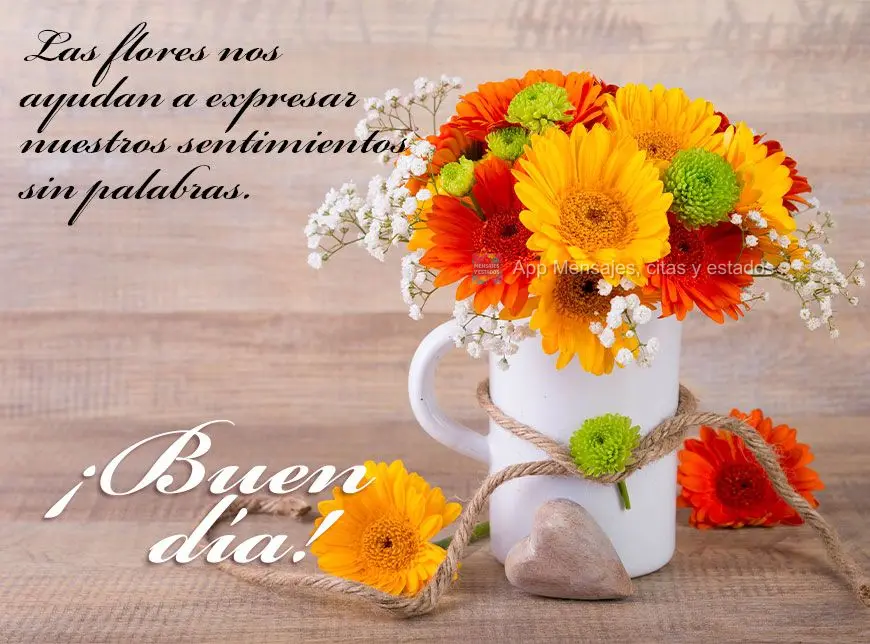 Las flores nos ayudan a expresar nuestros sentimientos sin palabras. ¡Buen día!