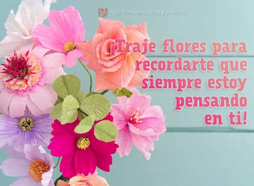¡Traje flores para recordarte que siempre estoy pensando en ti!