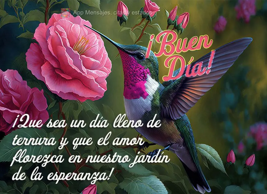 Que seja um dia cheio de ternura e que floresça o amor em nosso jardim da esperança! Bom dia!