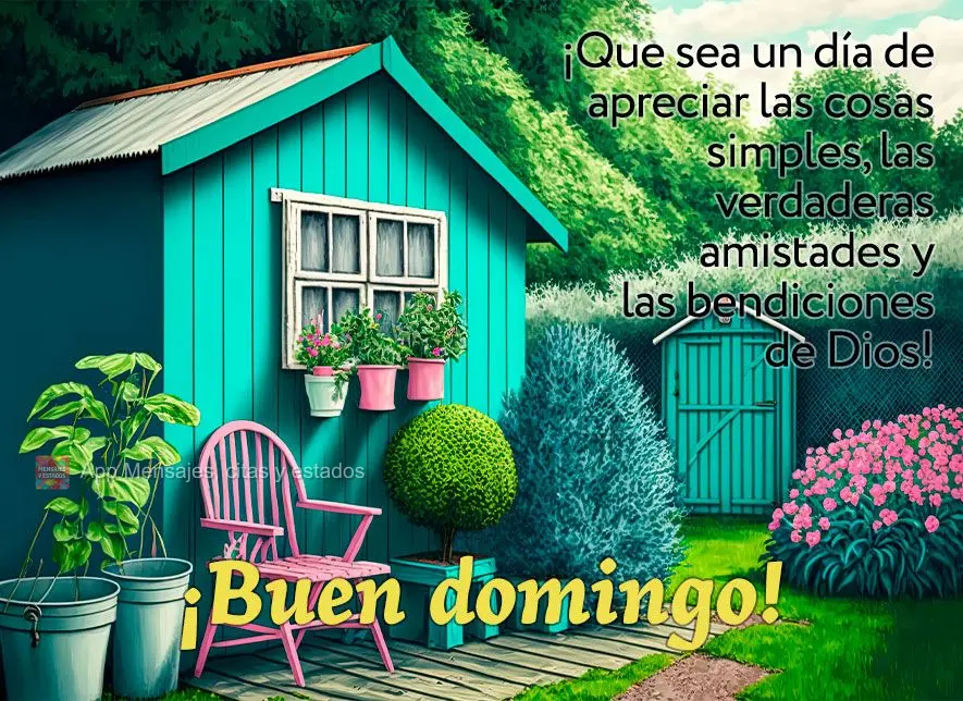 ¡Que sea un día de apreciar las cosas simples, las verdaderas amistades y las bendiciones de Dios! ¡Buen domingo!