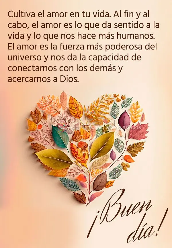 Cultive o amor em sua vida. Afinal, o amor é o que dá sentido à vida e o que nos torna mais humanos. O amor é a força mais poderosa do universo e no...