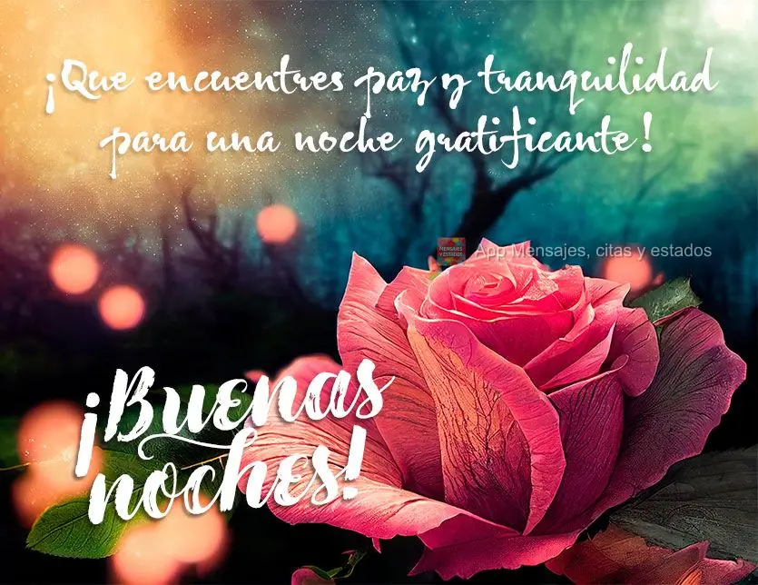 Que você encontre paz e sossego para que tenha uma noite gratificante!  Boa noite!