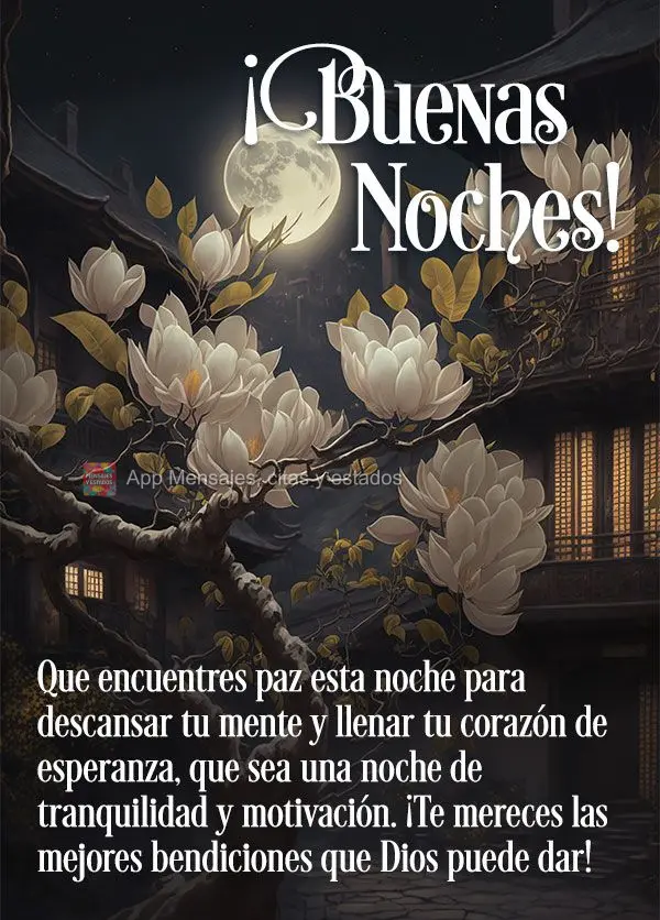 Que você encontre paz esta noite para descansar a mente e encher de esperança o coração, que seja uma noite de tranquilidade e de motivação. Você ...