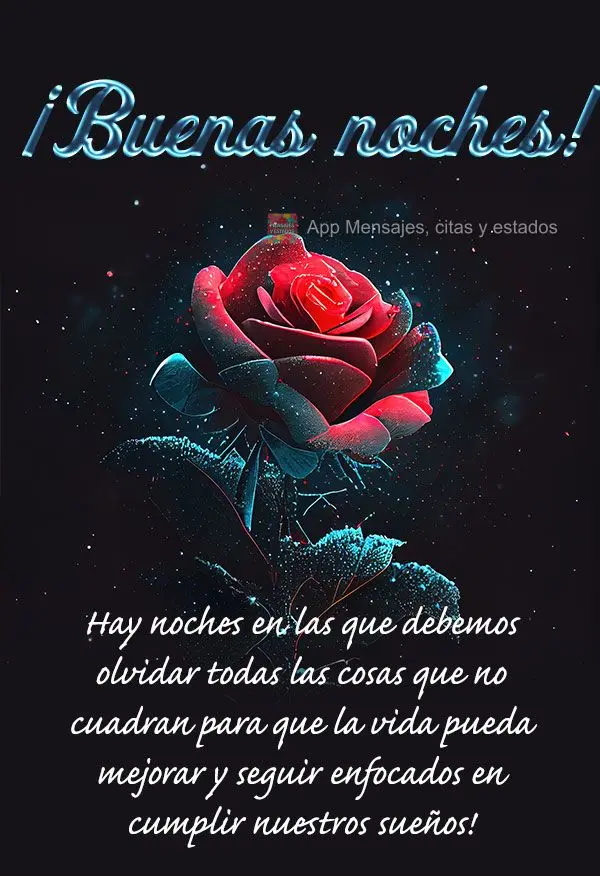 Hay noches en las que debemos olvidar todas las cosas que no cuadran para que la vida pueda mejorar y seguir enfocados en cumplir nuestros sueños! ¡Bue...