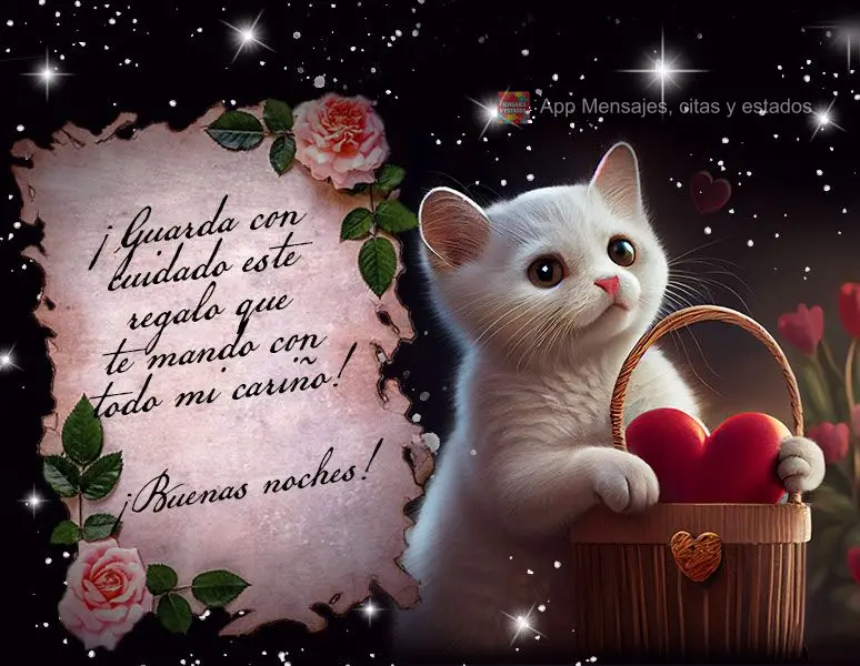¡Guarda con cuidado este regalo que te mando con todo mi cariño! ¡Buenas noches!