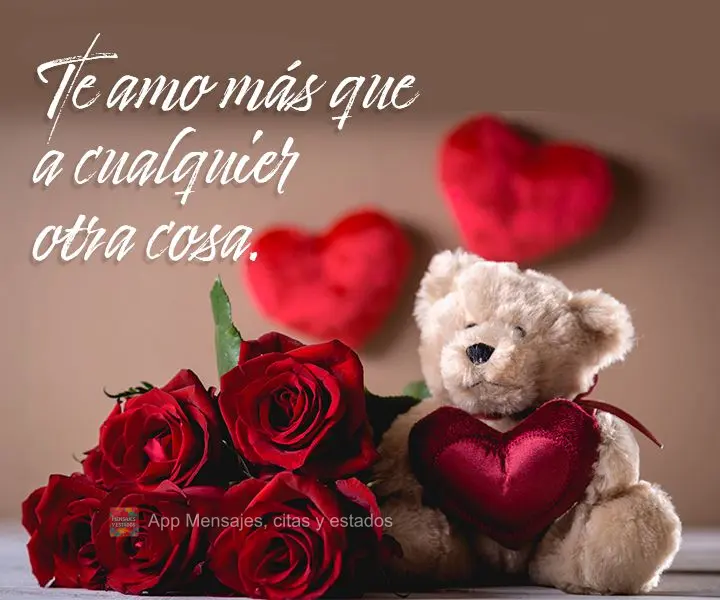 Eu te amo mais do que qualquer outra coisa.