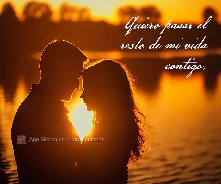 Quiero pasar el resto de mi vida contigo.