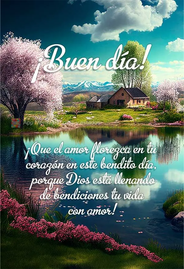¡Que el amor florezca en tu corazón en este bendito día, porque Dios está llenando de bendiciones tu vida con amor! ¡Buen día!