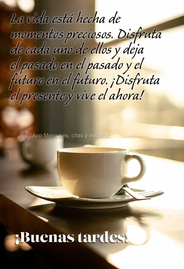 A vida é feita de momentos preciosos. Aproveite cada um deles e deixe o passado no passado e o futuro no futuro. Aproveite o presente e viva o agora! Bo...